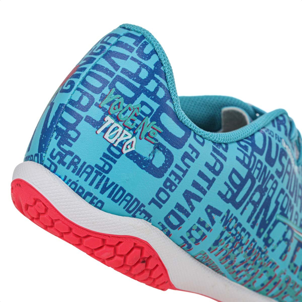 Chuteira Topper Futsal Resenha Azul Rosa e Branco - Masculino Azul 4