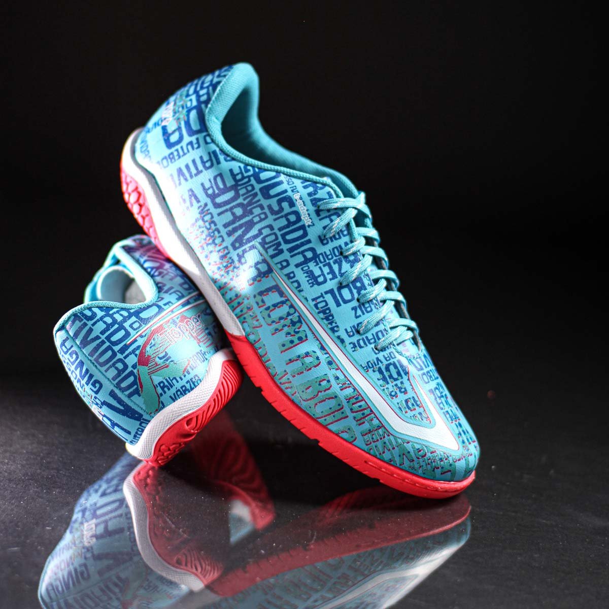 Chuteira Topper Futsal Resenha Azul Rosa e Branco - Masculino Azul 7