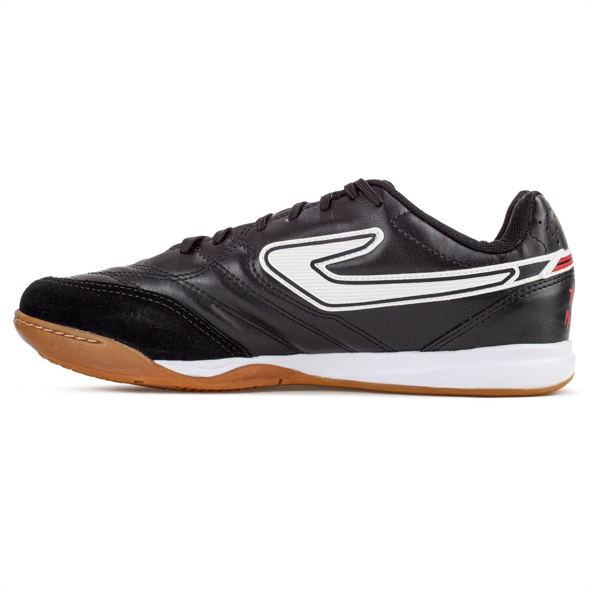 Chuteira Topper Futsal Maestro Club V Preto Branco e Vermelho - Masculino Preto 2