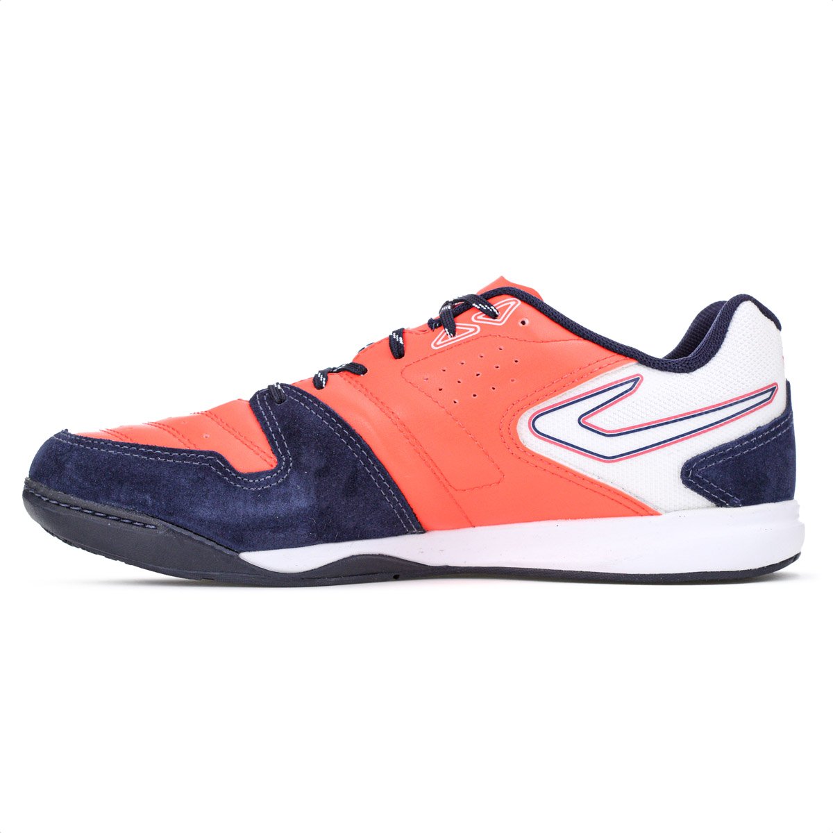 Chuteira Topper Futsal Dominator Club V Laranja Azul e Branco - Masculino Laranja 2