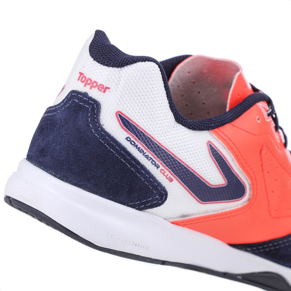 Chuteira Topper Futsal Dominator Club V Laranja Azul e Branco - Masculino Laranja 4