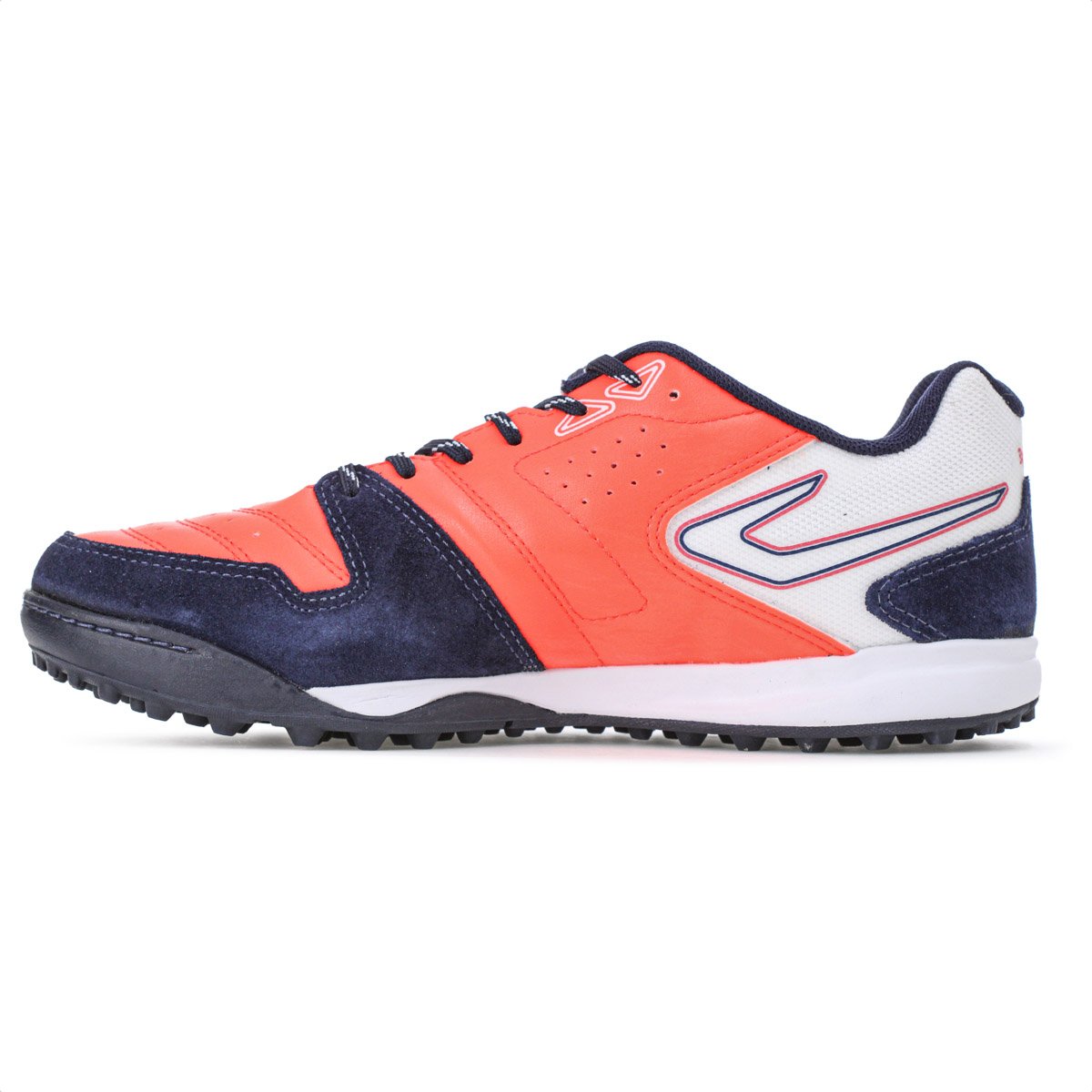 Chuteira Topper Society Dominator Club V Laranja Azul e Branco - Masculino Laranja 2