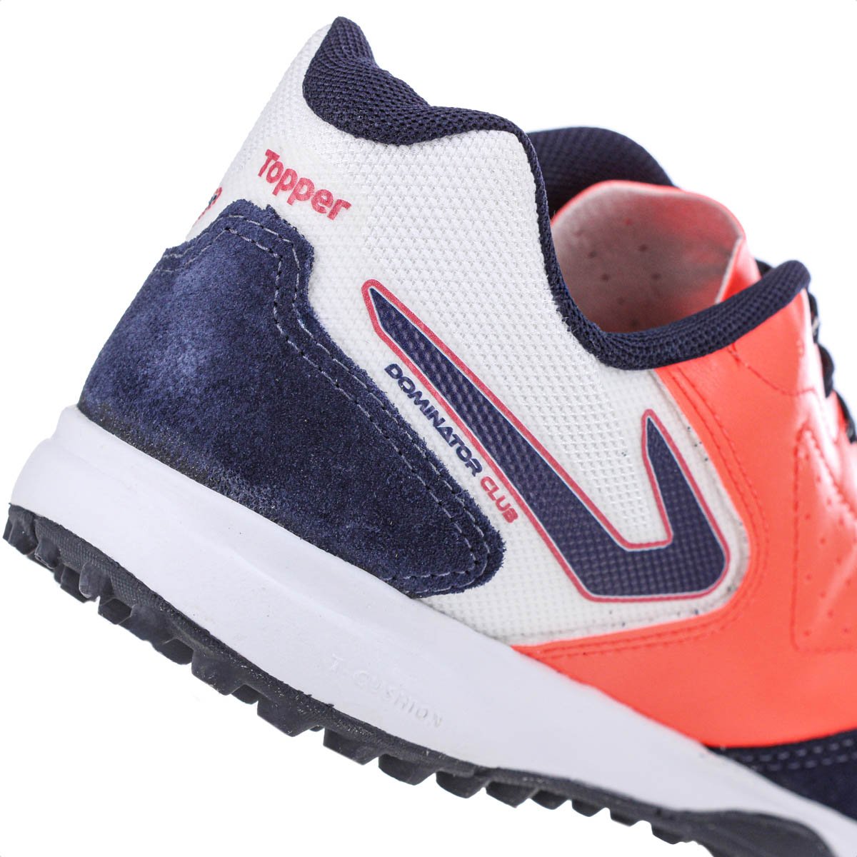 Chuteira Topper Society Dominator Club V Laranja Azul e Branco - Masculino Laranja 4