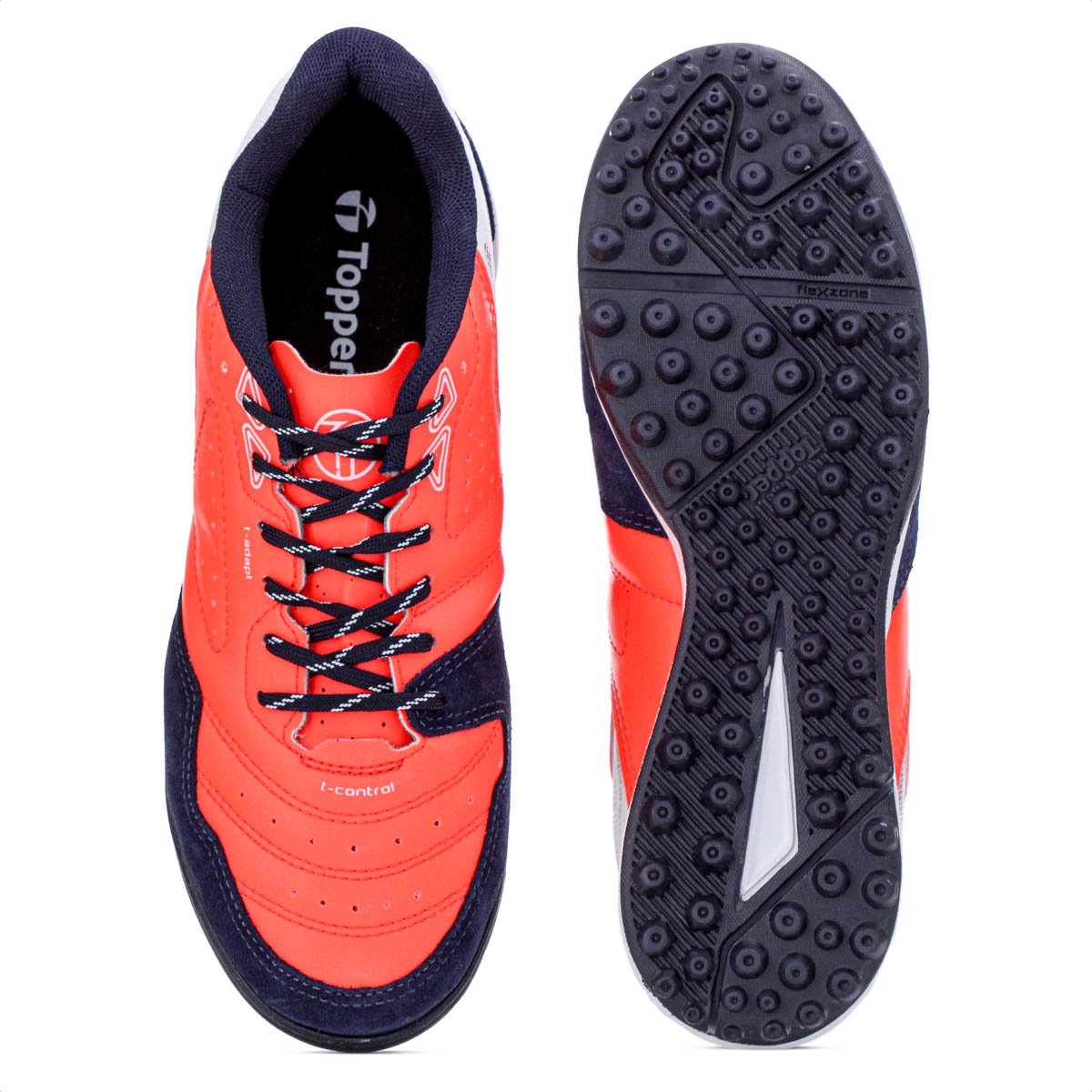 Chuteira Topper Society Dominator Club V Laranja Azul e Branco - Masculino Laranja 5