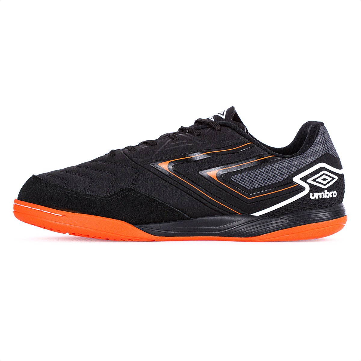 Chuteira Umbro Futsal Pro 5 Bump Club Preto Laranja e Azul - Masculina Preto 6