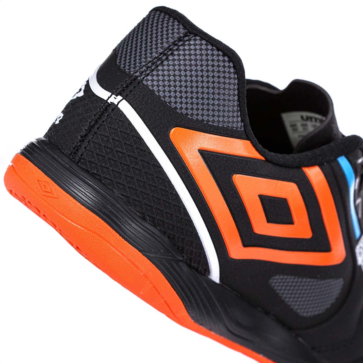 Chuteira Umbro Futsal Pro 5 Bump Club Preto Laranja e Azul - Masculina Preto 4