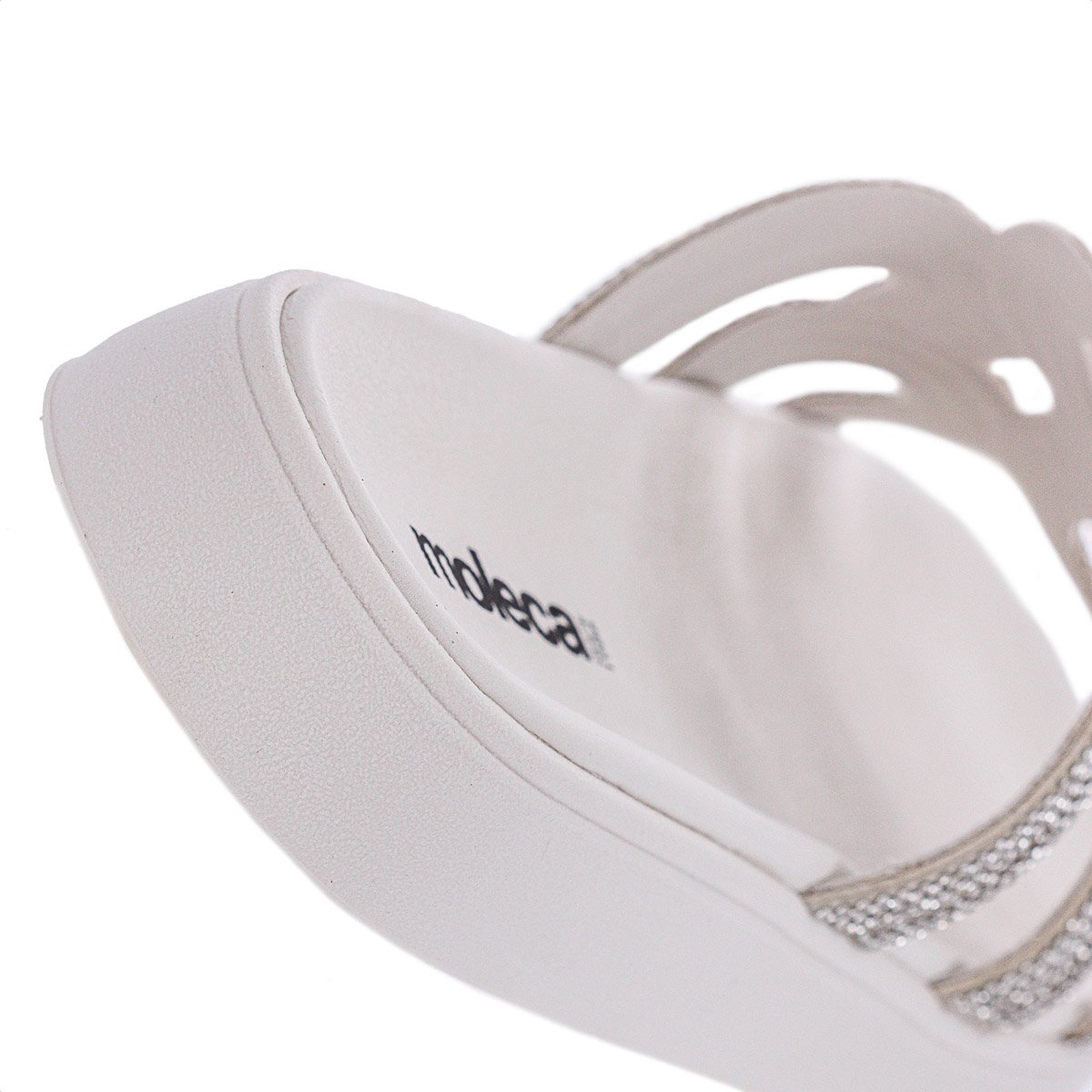 Sandalia Moleca Papete Strass 5469.134 Branco - Feminino Branco 9