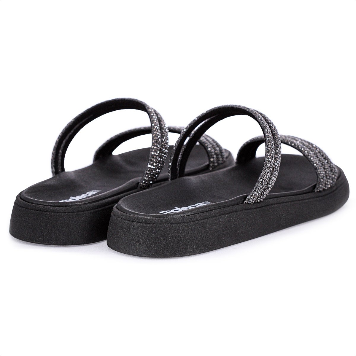 Sandalia Moleca Papete Tira Strass 5469.135 Preto - Feminino Preto 5