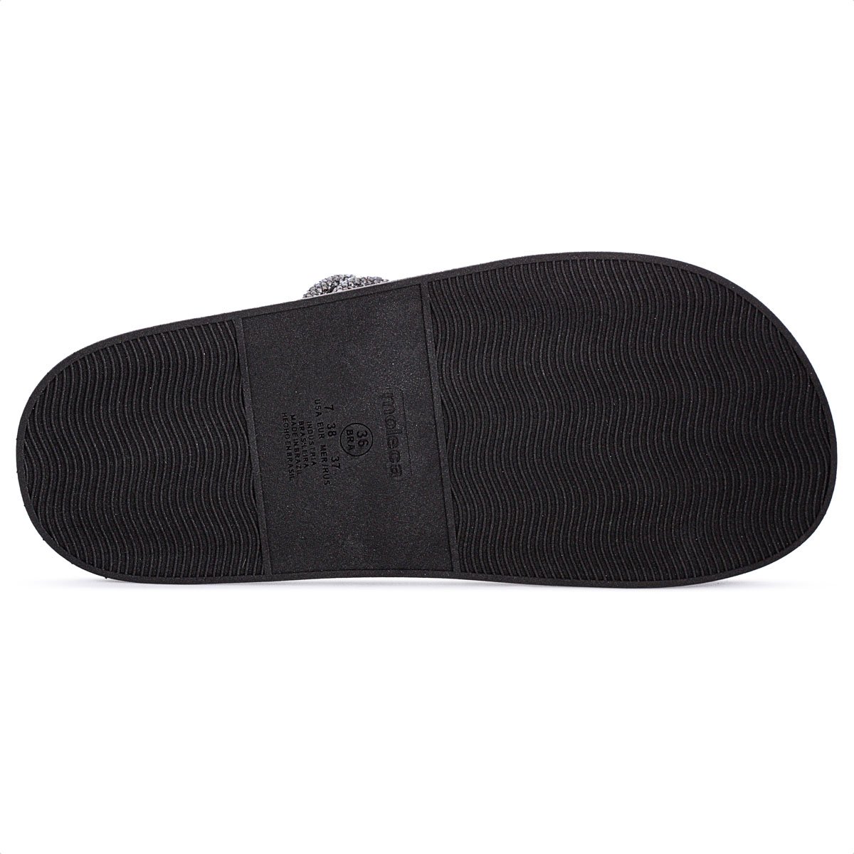 Sandalia Moleca Papete Tira Strass 5469.135 Preto - Feminino Preto 7