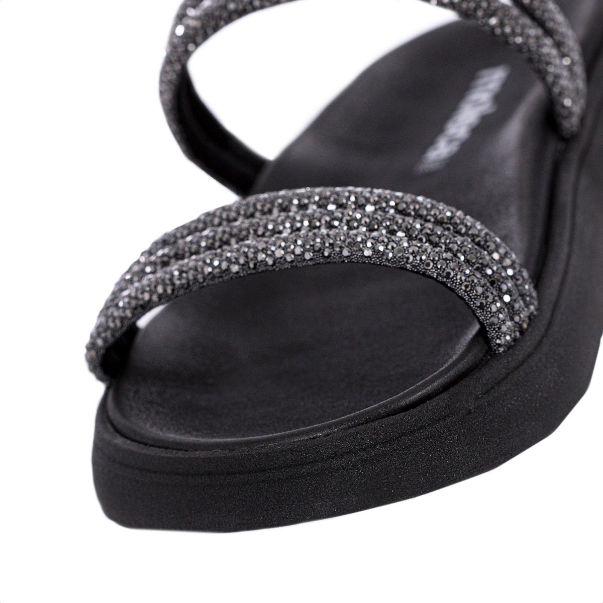 Sandalia Moleca Papete Tira Strass 5469.135 Preto - Feminino Preto 8