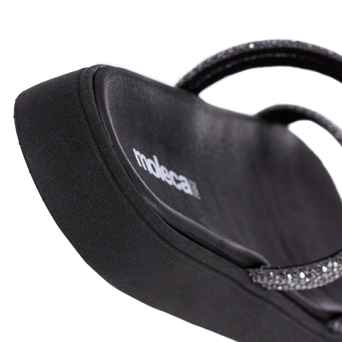 Sandalia Moleca Papete Tira Strass 5469.135 Preto - Feminino Preto 9