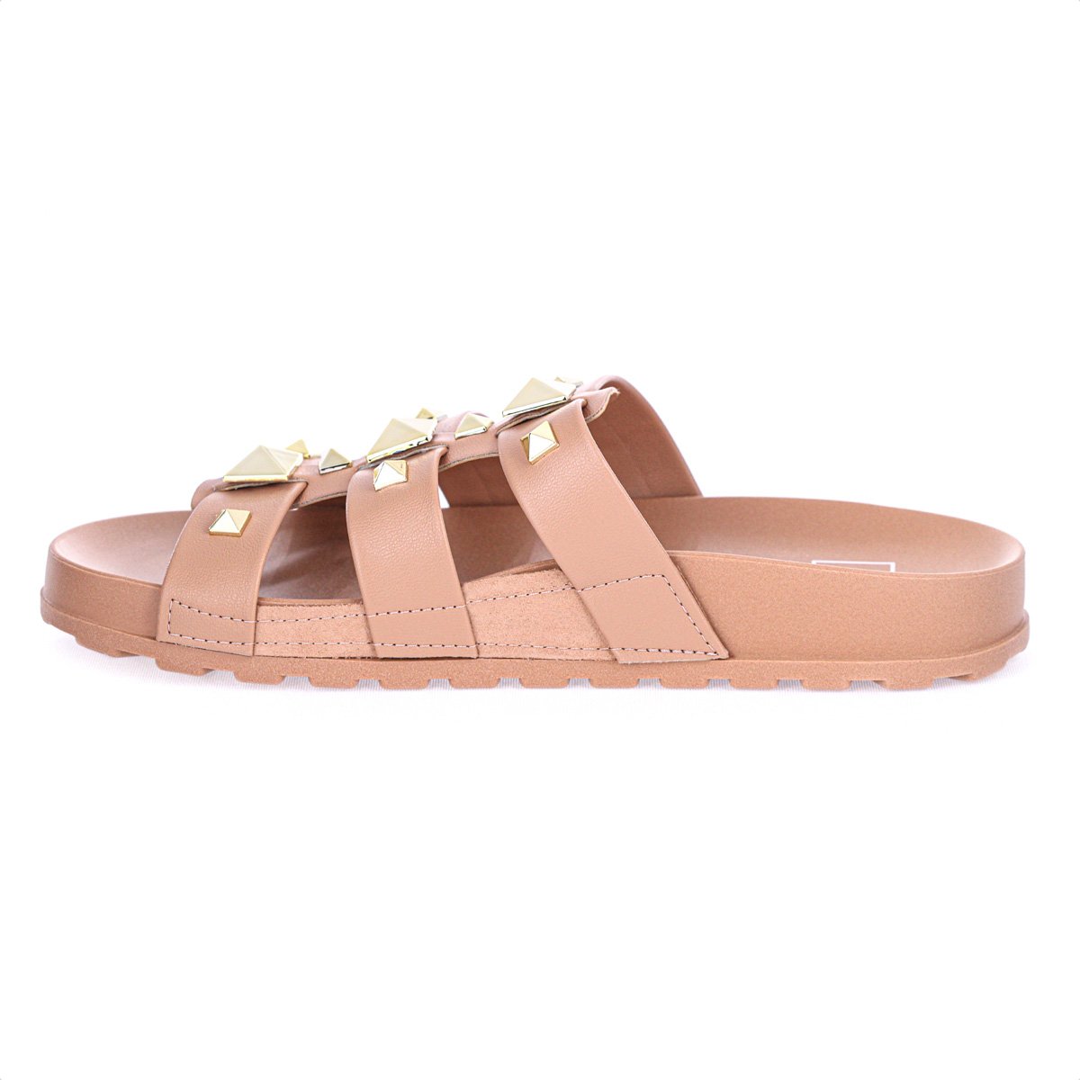 Sandalia Moleca Papete Spikes Nude - Feminino Bege 3