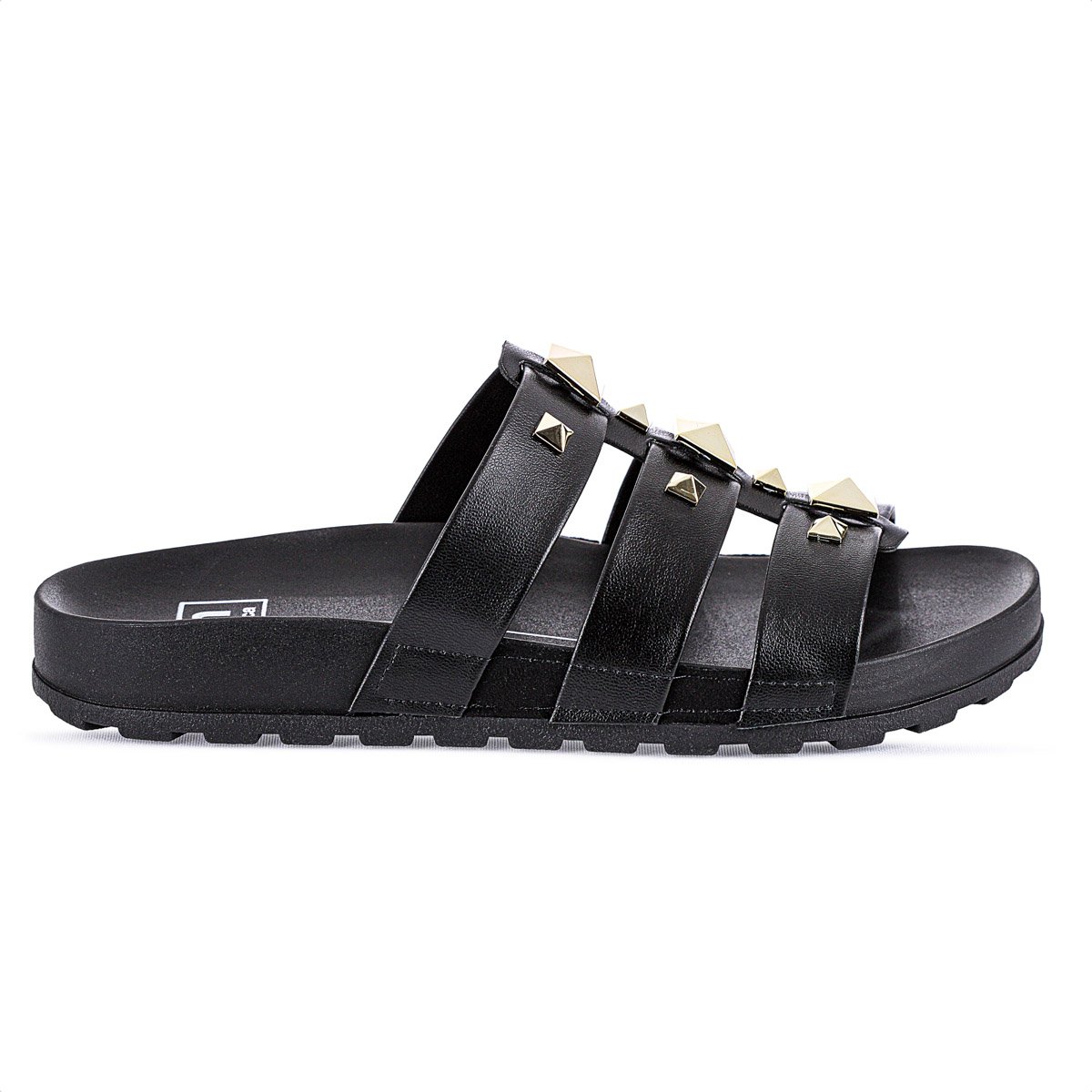 Sandalia Moleca Papete Spikes Preto - Feminino Preto 2