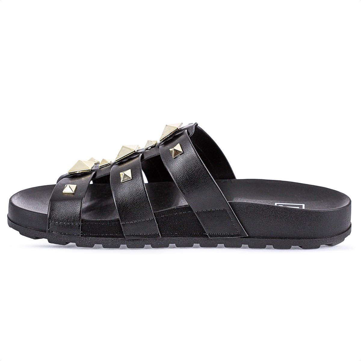 Sandalia Moleca Papete Spikes Preto - Feminino Preto 3