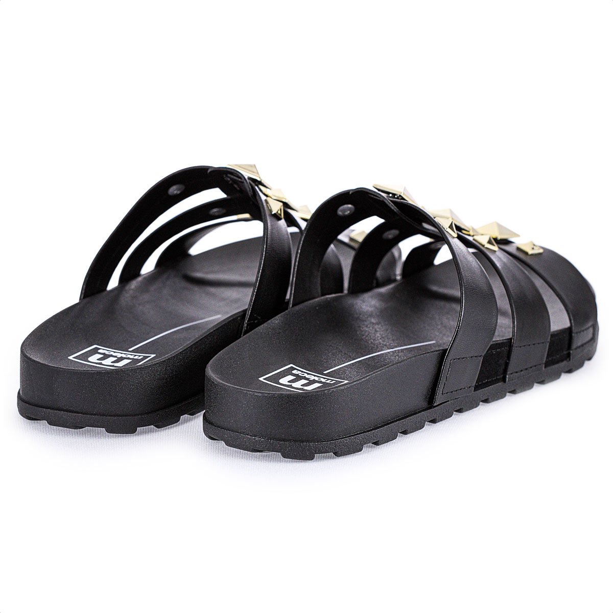 Sandalia Moleca Papete Spikes Preto - Feminino Preto 5