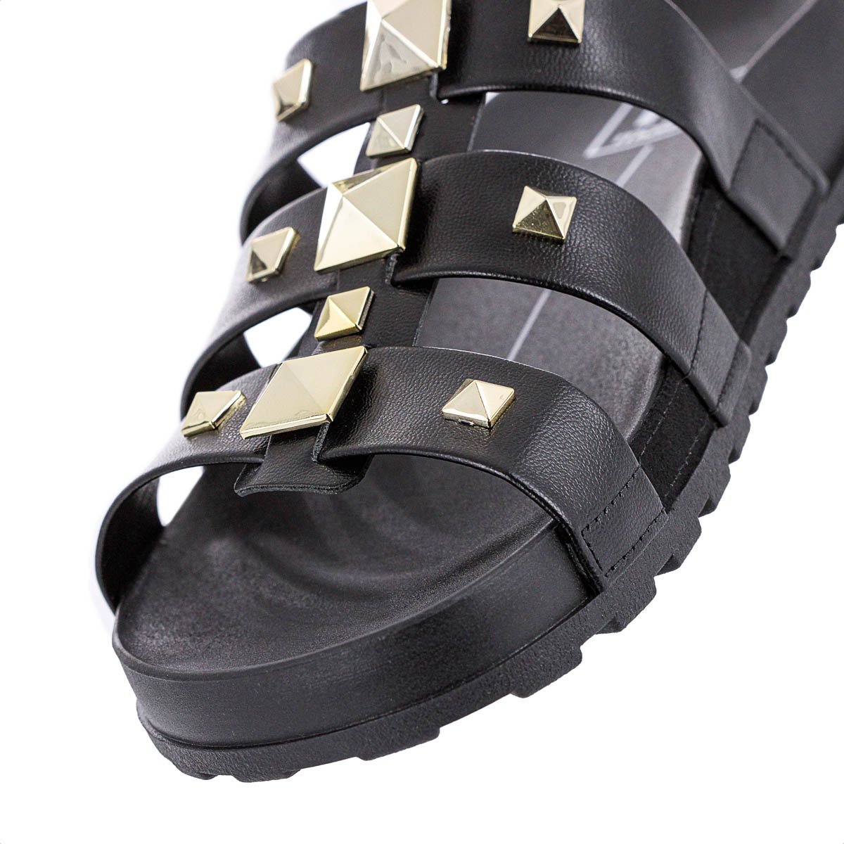 Sandalia Moleca Papete Spikes Preto - Feminino Preto 8