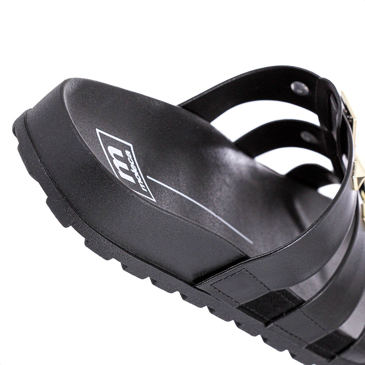 Sandalia Moleca Papete Spikes Preto - Feminino Preto 9