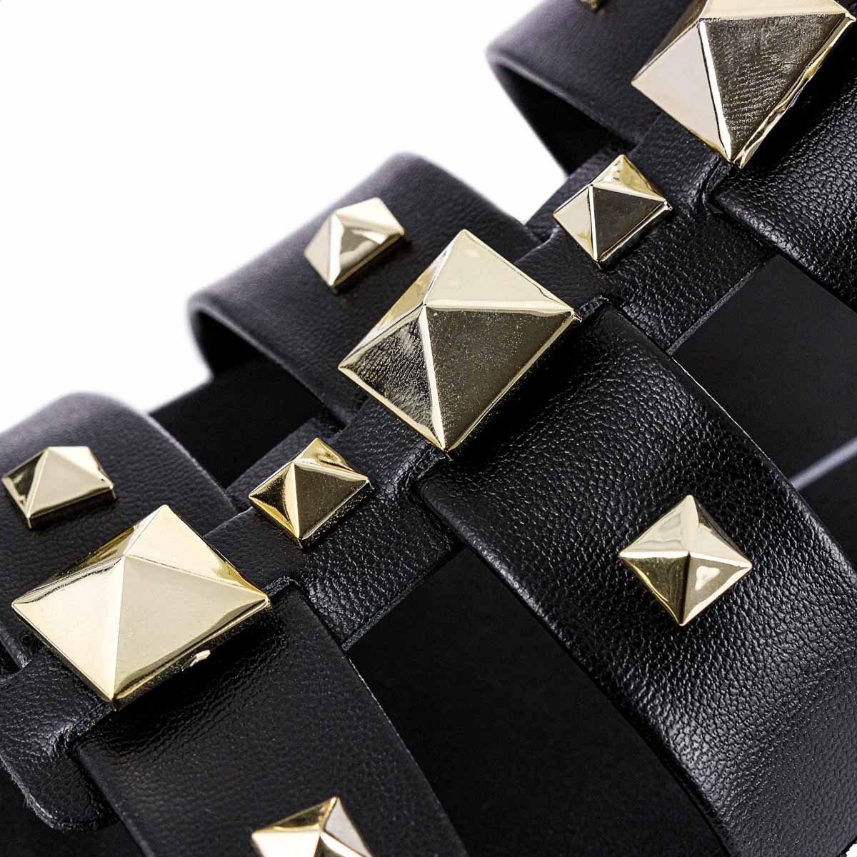 Sandalia Moleca Papete Spikes Preto - Feminino Preto 10