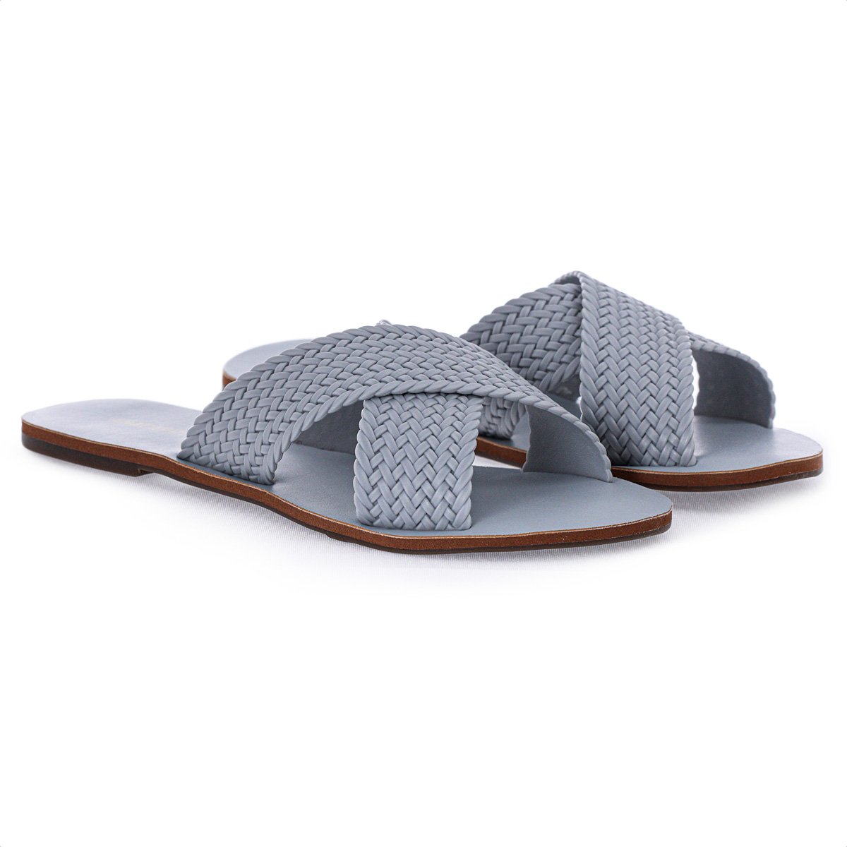 Rasteira Anacapri Tiras Cruzadas Trancada Monocolor Azul Claro - Feminino Azul 3