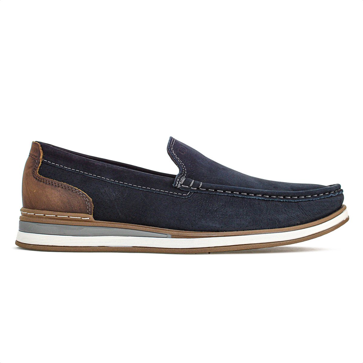 Mocassim Masculino Dunham Waves - Conforto Todo Dia Em Nobuck Azul Escuro