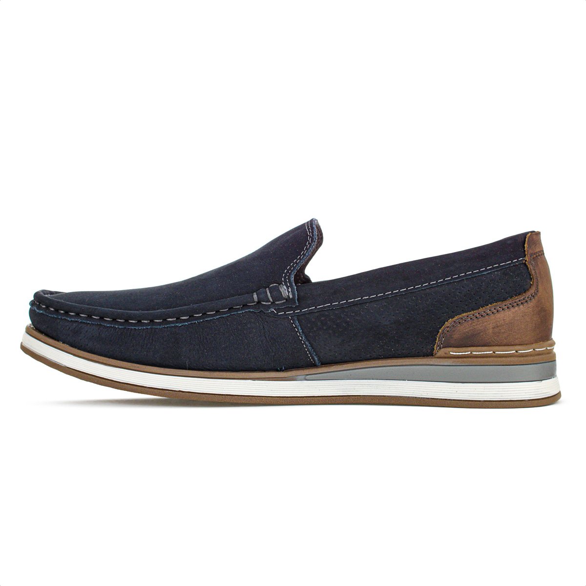 Mocassim Democrata Flow Nobuck Azul Marinho - Masculino Azul Escuro 2