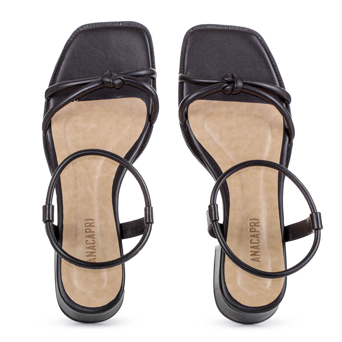 Sandalia Salto Baixo Anacapri Eco New Soft Preto - Feminino Preto 4