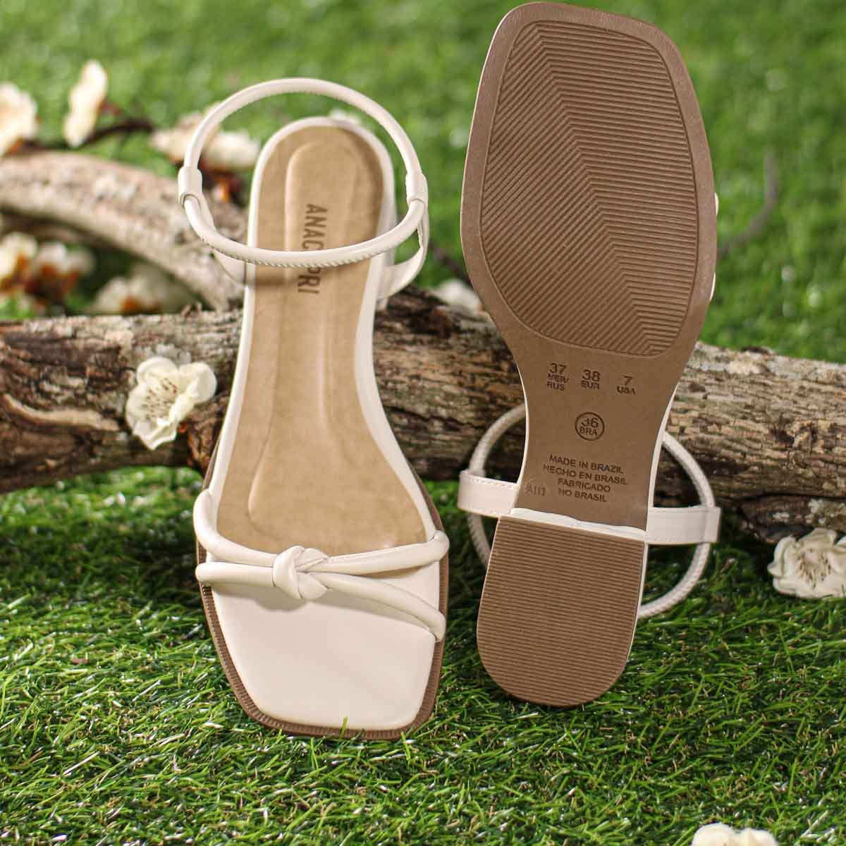 Sandalia Salto Baixo Anacapri Eco New Soft Branco - Feminino Branco 9