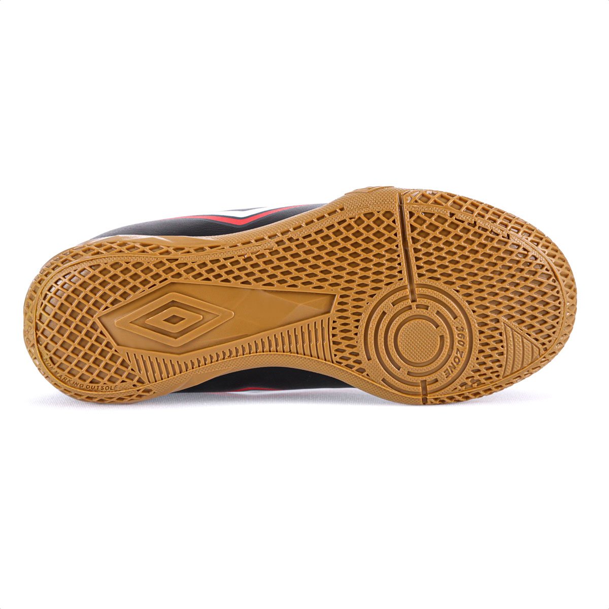 Chuteira Umbro Futsal Cannon Jr Preto Vermelho e Branco - Infantil Preto 6