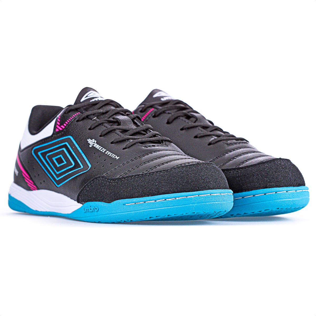 Chuteira Umbro Futsal X Confort Preto Azul e Branco - Masculino Preto 3