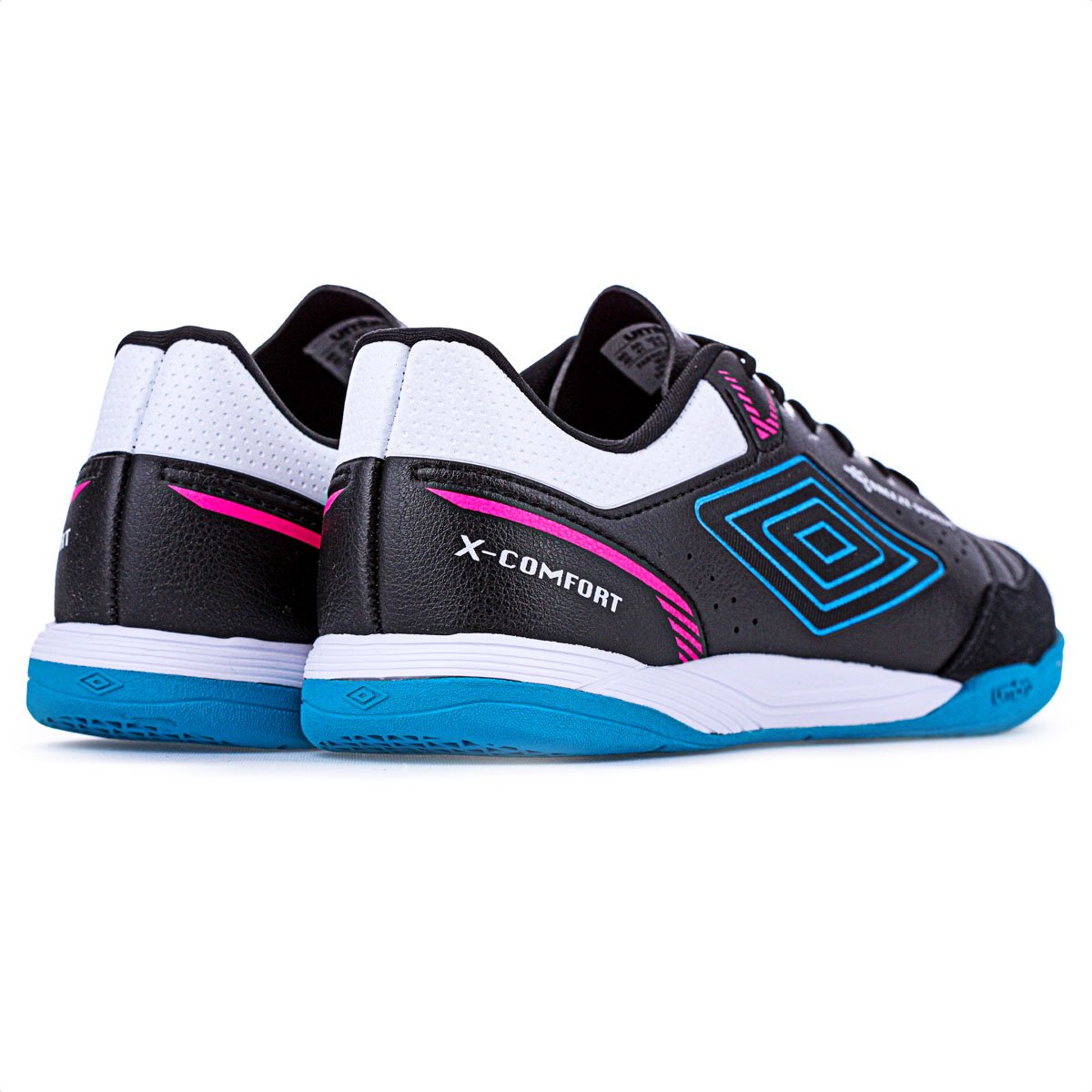 Chuteira Umbro Futsal X Confort Preto Azul e Branco - Masculino Preto 4