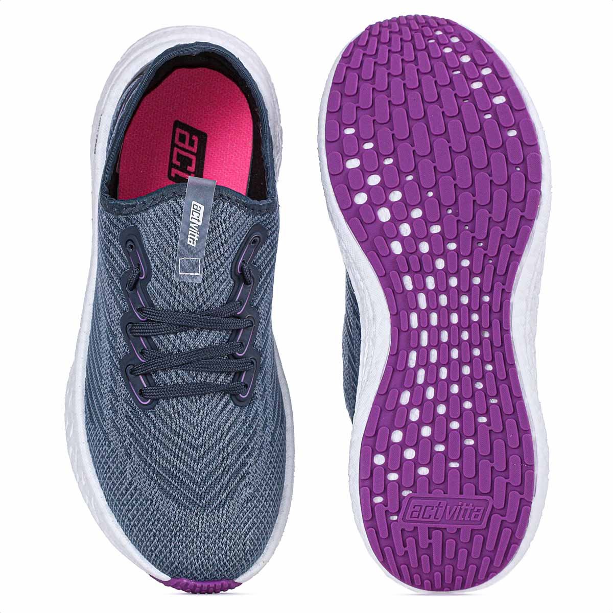Tenis Loc Tenis Actvitta Gaspea Loc Omega Cinza e Roxo - Feminino Cinza