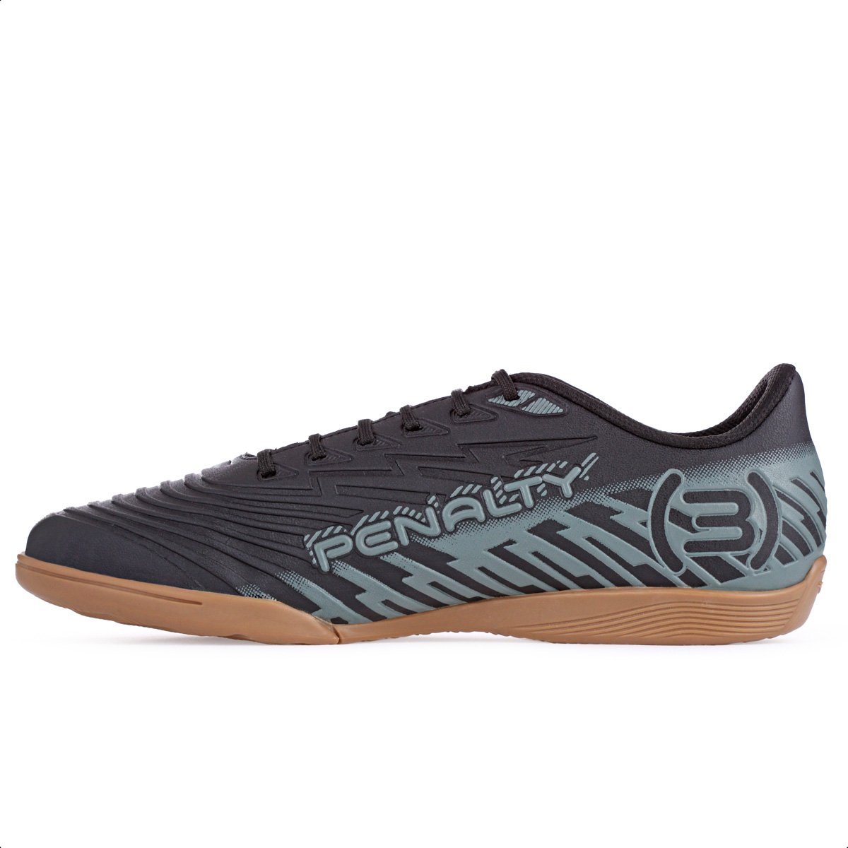 Chuteira Penalty Futsal Bravo Y 3.0 Preto e Chumbo - Masculino Preto 3