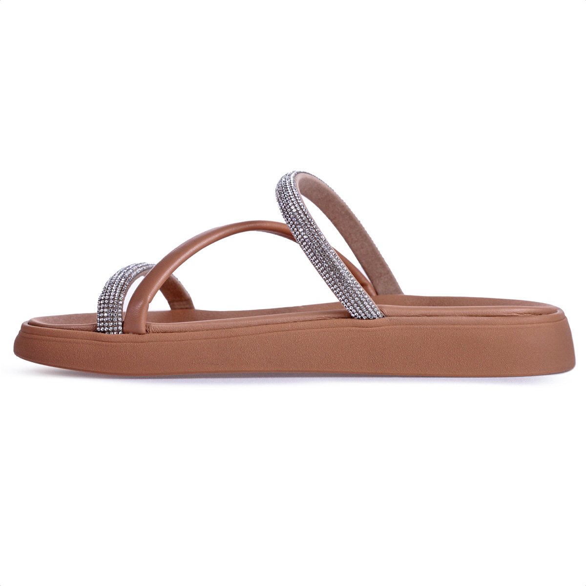 Sandalia Moleca Tira Tripla Rose e Prata - Feminino Rosa 2