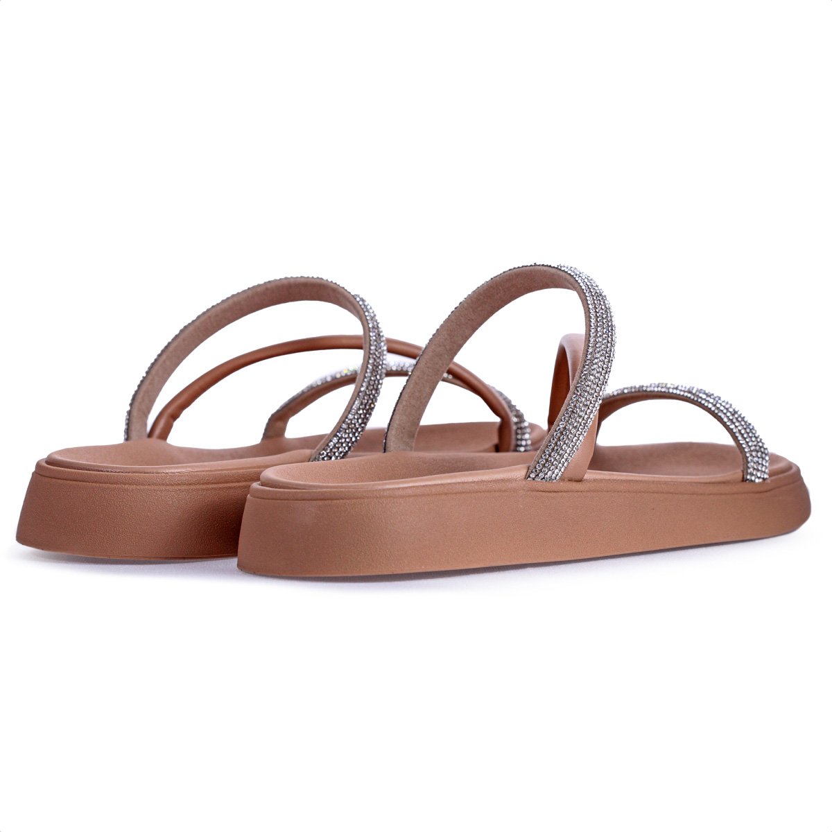 Sandalia Moleca Tira Tripla Rose e Prata - Feminino Rosa 4