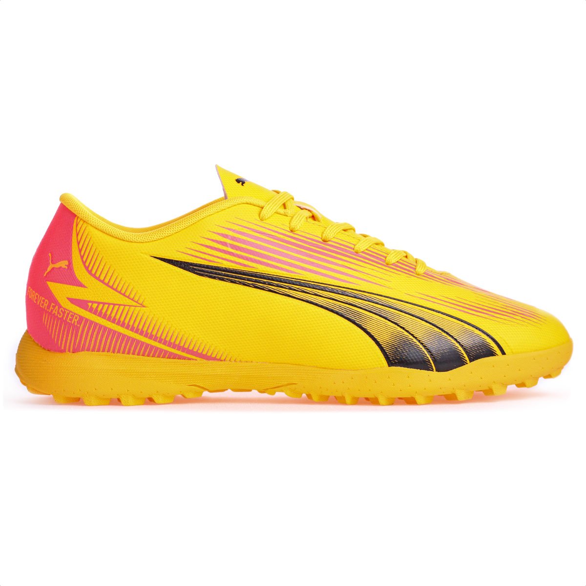 Chuteira Puma Society Ultra Play TT BDP Laranja Rosa e Preto - Masculino Laranja 2