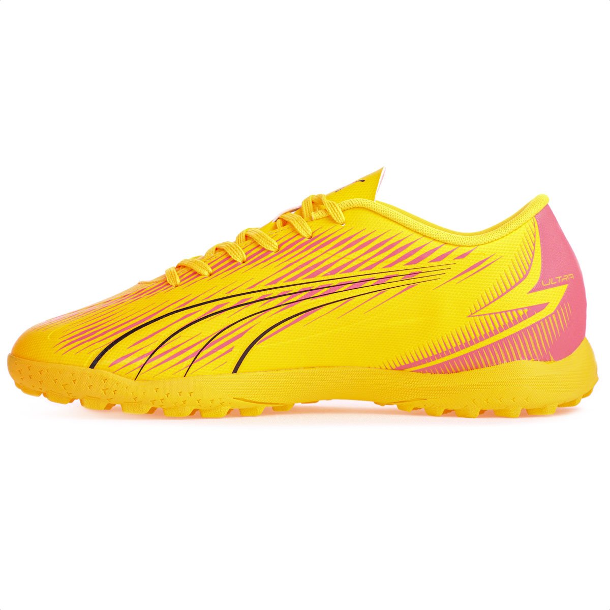Chuteira Puma Society Ultra Play TT BDP Laranja Rosa e Preto - Masculino Laranja 3
