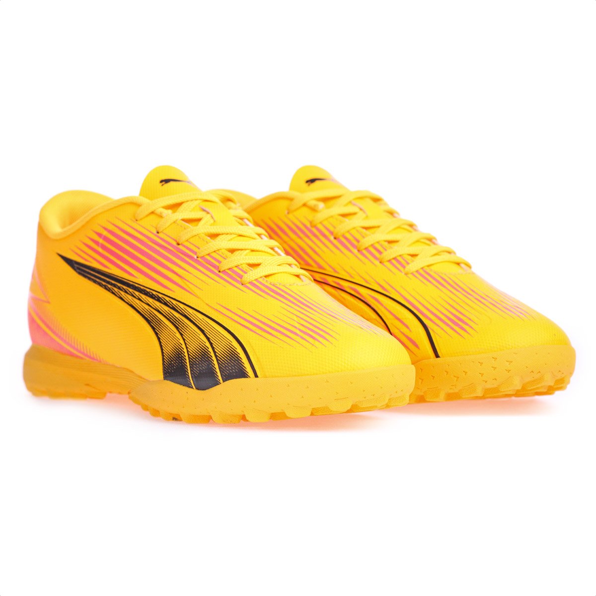 Chuteira Puma Society Ultra Play TT BDP Laranja Rosa e Preto - Masculino Laranja 4
