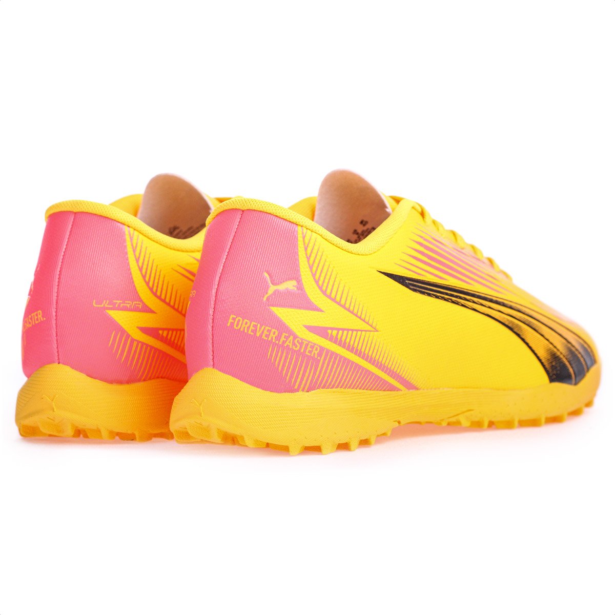 Chuteira Puma Society Ultra Play TT BDP Laranja Rosa e Preto - Masculino Laranja 5