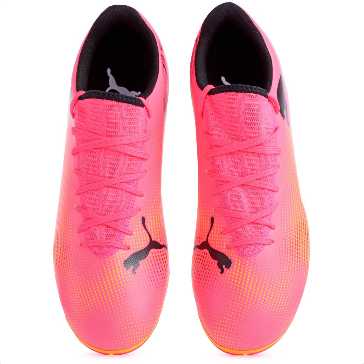 Chuteira Puma Campo Future 7 Play Rosa Preto e Amarelo - Masculino Rosa 6