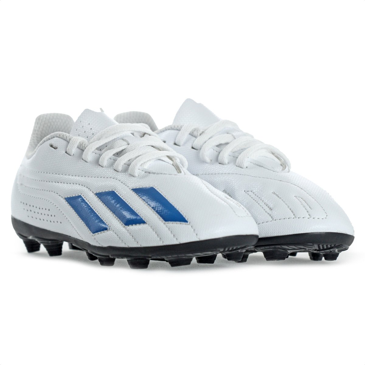 Chuteira Adidas Campo Deportivo II FxG J Branco e Azul - Infantil Branco 3