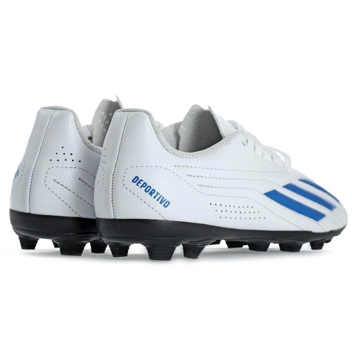 Chuteira Adidas Campo Deportivo II FxG J Branco e Azul - Infantil Branco 4
