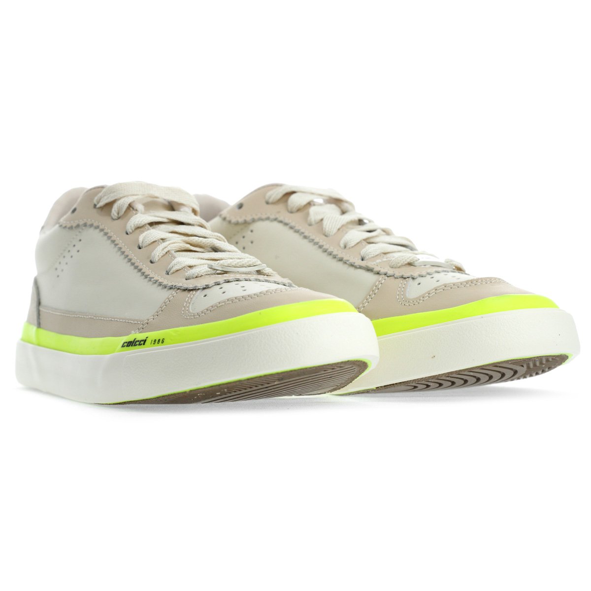 Tenis Colcci 001 Leather Bege e Amarelo - Feminino Bege 3