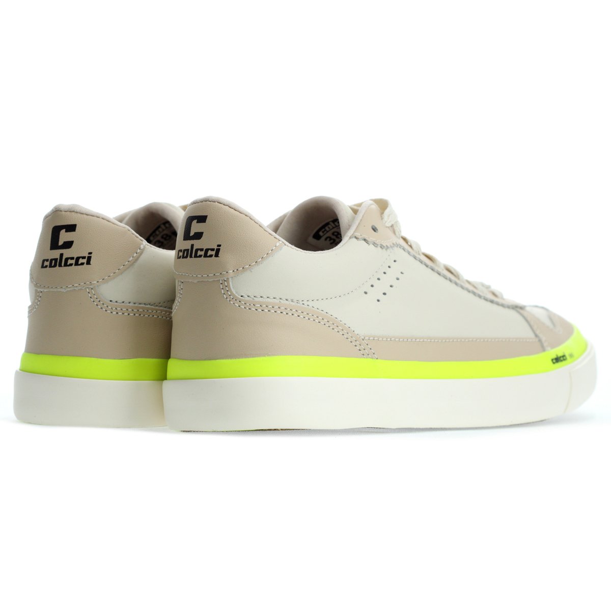 Tenis Colcci 001 Leather Bege e Amarelo - Feminino Bege 4