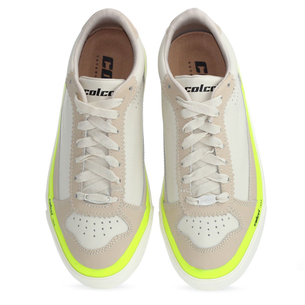 Tenis Colcci 001 Leather Bege e Amarelo - Feminino Bege 5