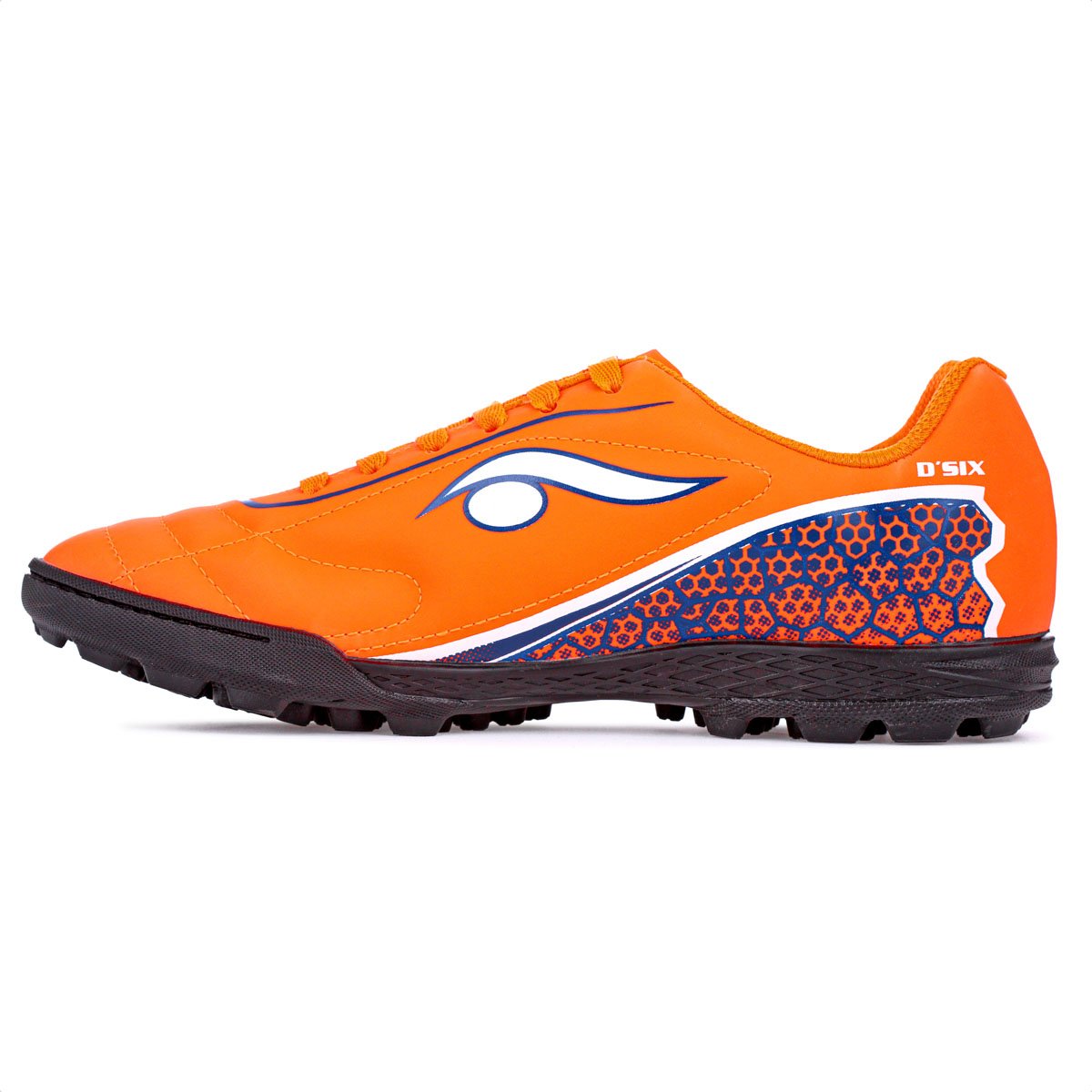Chuteira DSix Society 6202 Laranja Marinho e Branco - Masculino Laranja