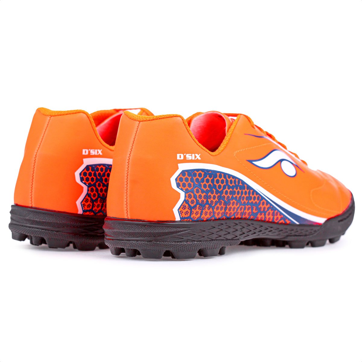 Chuteira DSix Society 6202 Laranja Marinho e Branco - Masculino Laranja