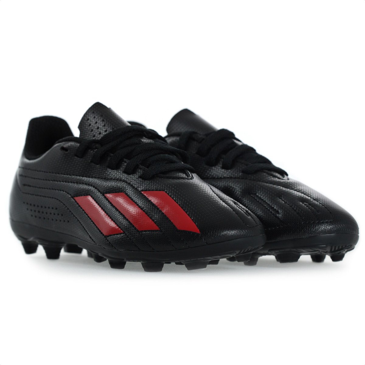Chuteira Adidas Campo Deportivo II FxG J Preto e Vermelho - Infantil Preto 3