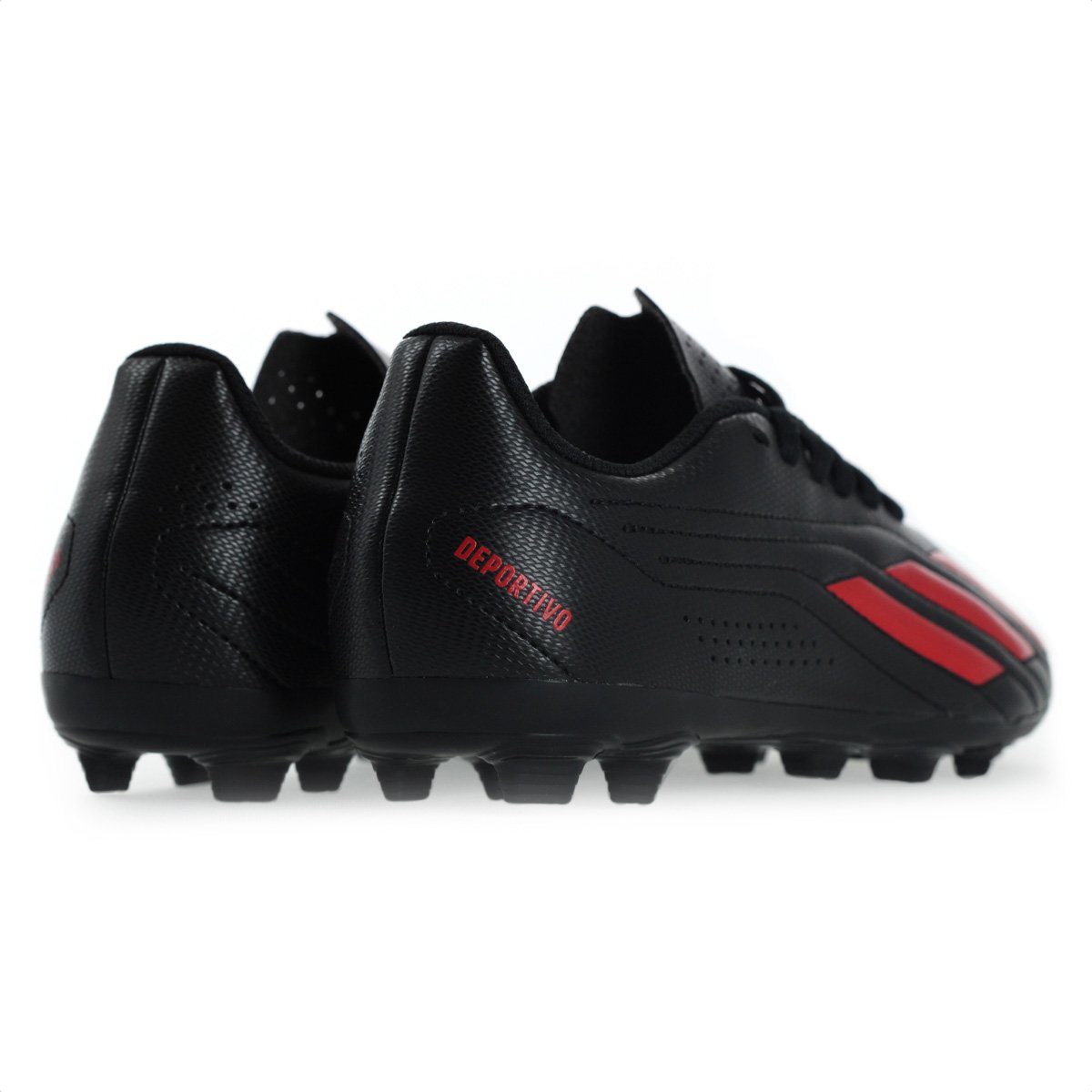 Chuteira Adidas Campo Deportivo II FxG J Preto e Vermelho - Infantil Preto 4