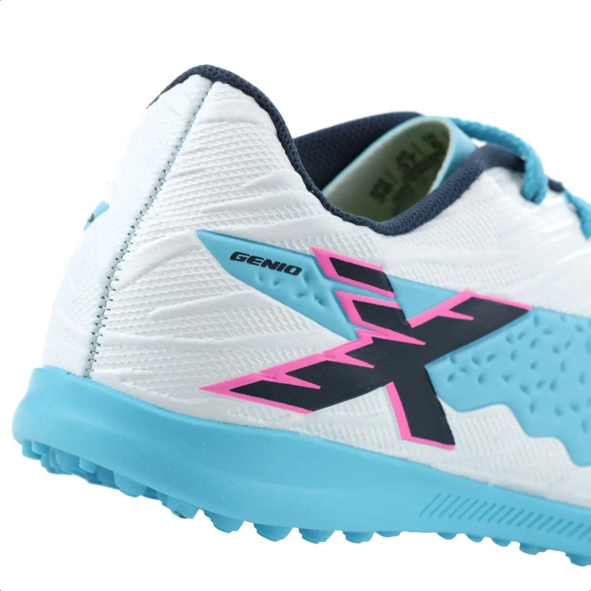 Chuteira OXN Society Genio 4 PRO Azul e Branca  - Infantil Azul 8