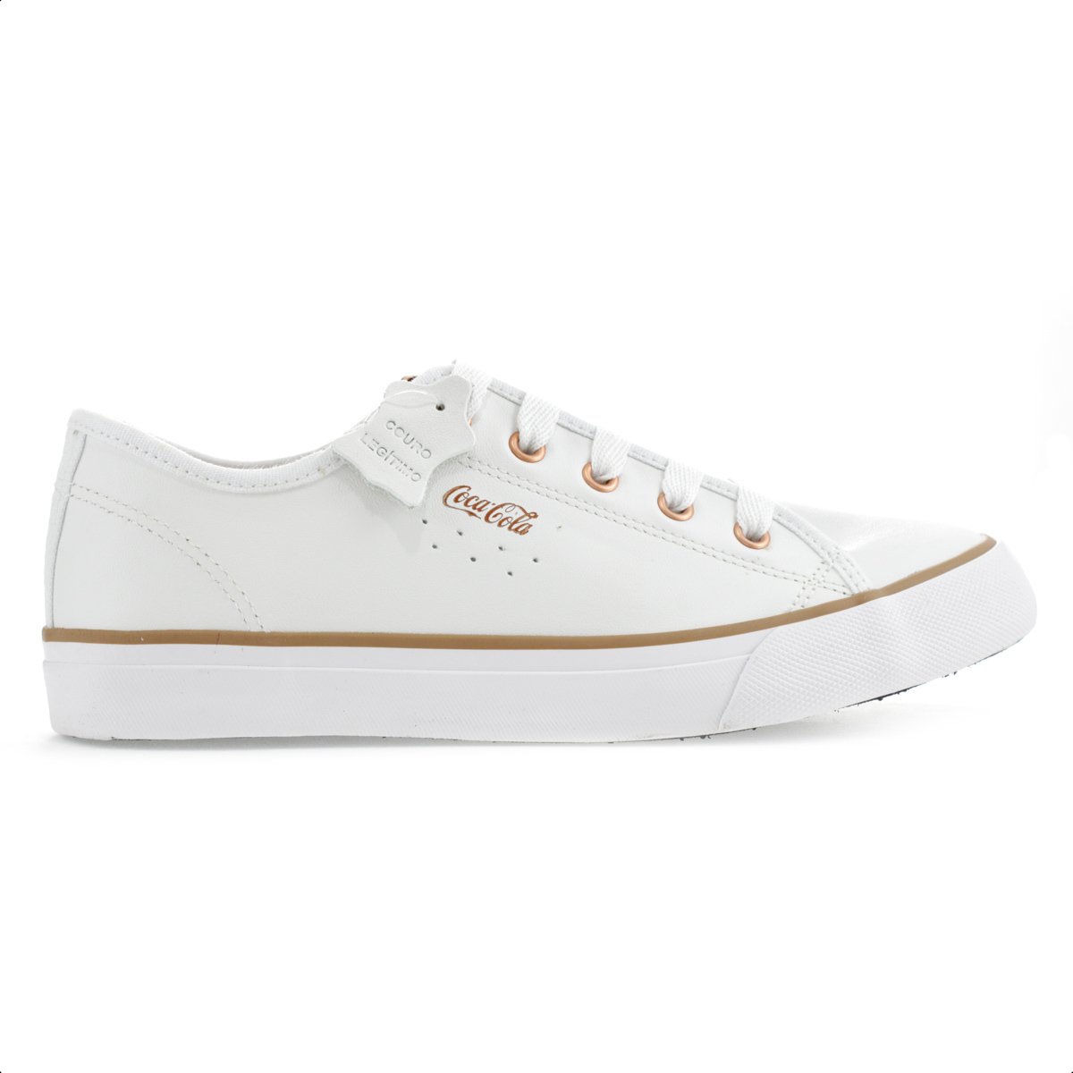 Tenis Coca Cola Stream Leather Branco e Cobre - Feminino Branco 1